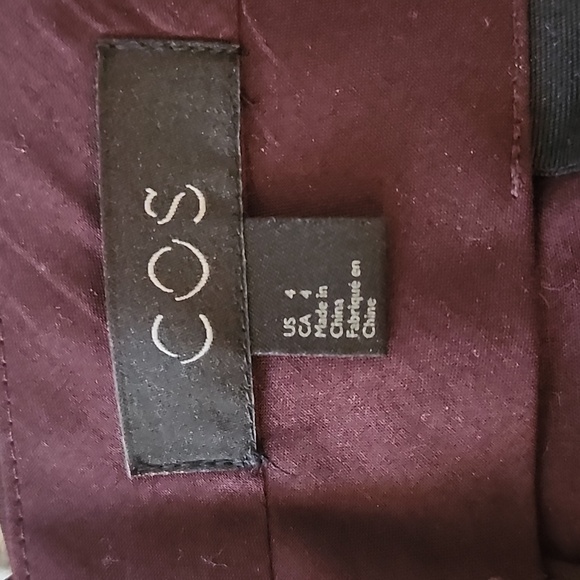 COS Cropped pants, Burgundy, Size 4 - Picture 6 of 7